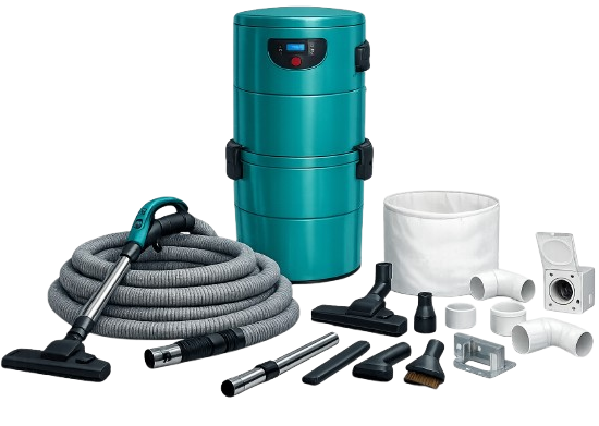 Kit d'aspiration centralisée ASPIRPRO : centrale, flexible et accessoires